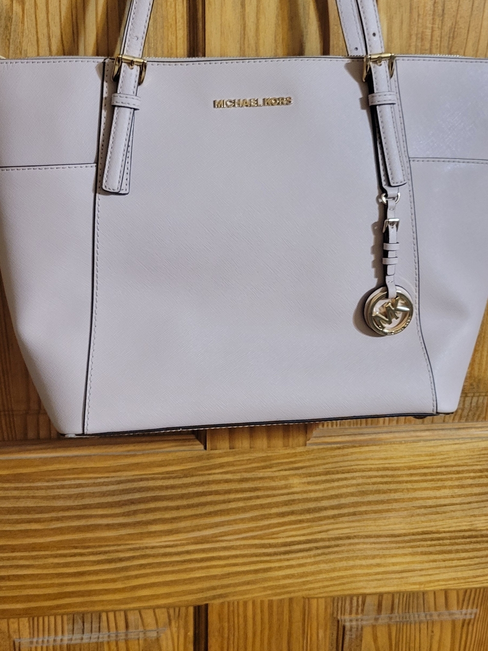 Michael Kors Light Pink Leather Tote with Gold Hardware